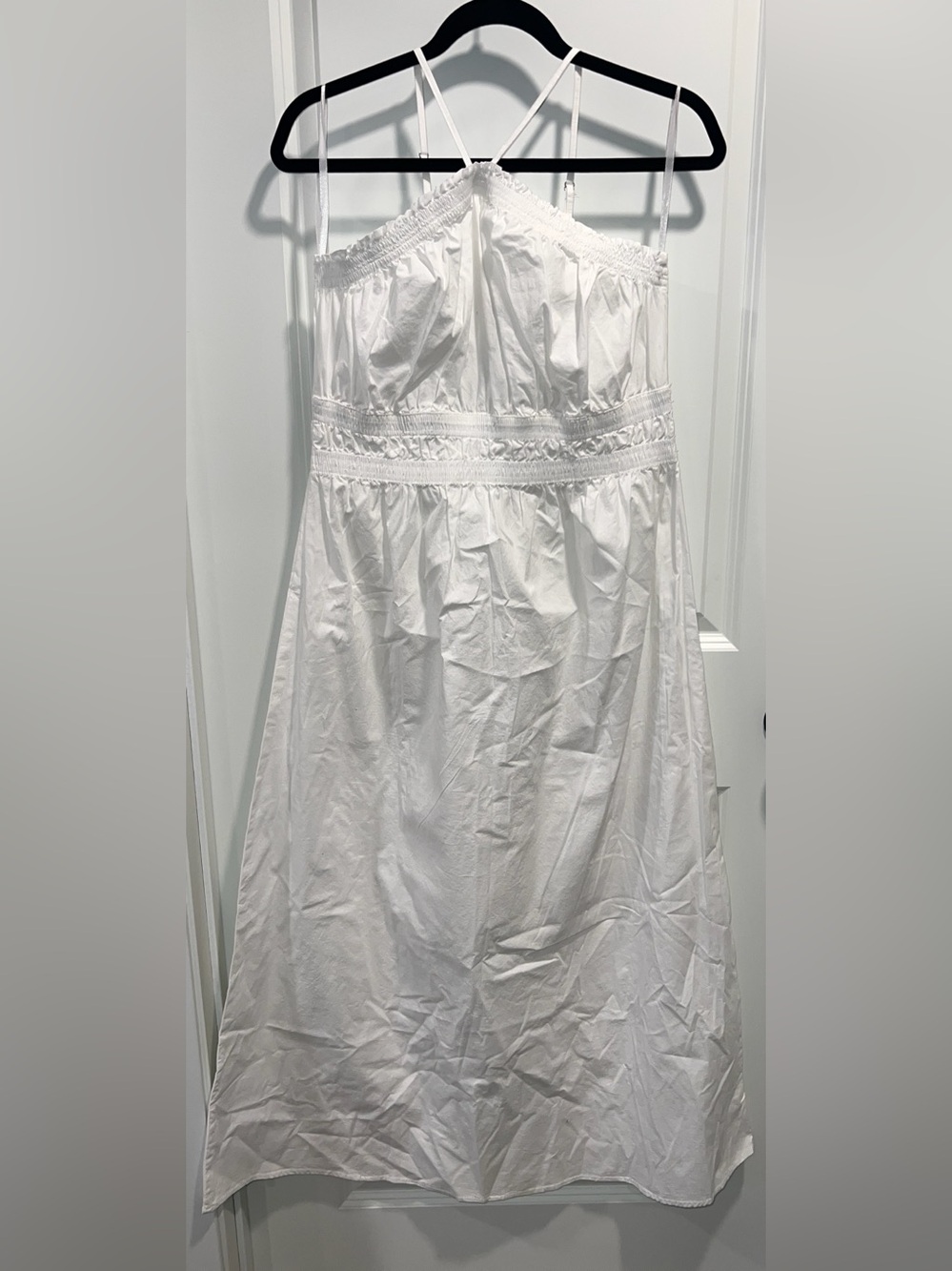 Aqua Swim Women’s White Maxi Dress with Spaghetti Straps Size M NWT